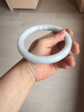 Load image into Gallery viewer, 74.5mm certified Type A 100% Natural light green white round cut plus size Jadeite Jade bangle BP171-(1257)