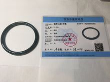 Load image into Gallery viewer, 55.6mm Certified Type A 100% Natural dark green/blue/gray Guatemala slim round cut Jadeite bangle PD20-4453