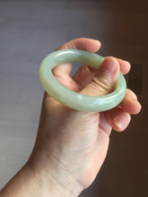 Load image into Gallery viewer, 51mm Certified 100% Natural icy waery light green/yellow/gray nephrite jade bangle HN37-3595