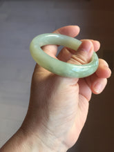 Load image into Gallery viewer, 51mm Certified 100% Natural icy waery light green/yellow/gray nephrite jade bangle HN37-3595