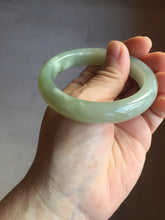 Load image into Gallery viewer, 51mm Certified 100% Natural icy waery light green/yellow/gray nephrite jade bangle HN37-3595
