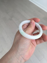Load image into Gallery viewer, Shopify only 52mm certified type A 100% Natural sunny green/white/yellow oval jadeite jade bangle AR117-0264