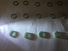 Load image into Gallery viewer, 13.3mm size 2 100% natural type A icy watery green/blue Guatemala square style jadeite jade pinky finger band ring/pendant group BS124