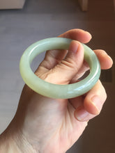 Load image into Gallery viewer, 51mm Certified 100% Natural icy waery light green/yellow/gray nephrite jade bangle HN37-3595