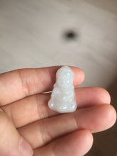 Load image into Gallery viewer, 100% Natural light green white jadeite Jade baby buddha (宝宝佛) pendant AX27