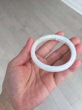 Load image into Gallery viewer, Shopify only 52mm certified type A 100% Natural sunny green/white/yellow oval jadeite jade bangle AR117-0264