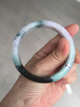 Load image into Gallery viewer, 59mm Certified Type A 100% Natural sunny green dark green purple Jadeite Jade bangle BP99-4054