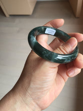 Load image into Gallery viewer, 56.4mm Certified Type A 100% Natural icy watery dark green/blue/gray/black Guatemala Jadeite bangle BH233-0257