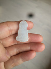 Load image into Gallery viewer, 100% Natural light green white jadeite Jade baby buddha (宝宝佛) pendant AX27