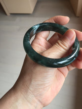 Load image into Gallery viewer, 56.4mm Certified Type A 100% Natural icy watery dark green/blue/gray/black Guatemala Jadeite bangle BH233-0257