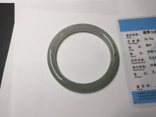 Load image into Gallery viewer, 54.2mm Certified Type A 100% Natural light green/purple/gray round cut Jadeite bangle J146-3897