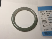 Load image into Gallery viewer, 54.2mm Certified Type A 100% Natural light green/purple/gray round cut Jadeite bangle J146-3897