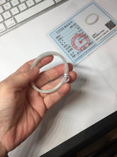 Load image into Gallery viewer, 48.5mm certified 100% natural type A light green orange white thin square style jadeite bangle PH251-1001