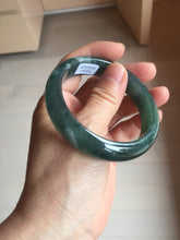 Load image into Gallery viewer, 56.2mm Certified Type A 100% Natural icy watery dark green/blue/gray/black Guatemala Jadeite bangle BH232-0259