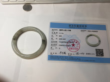 Load image into Gallery viewer, 54mm Certified type A 100% Natural light green dark green floating seaweed round cut Jadeite bangle PC60-6625