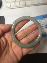 Load image into Gallery viewer, 54.2mm Certified Type A 100% Natural light green/purple/gray round cut Jadeite bangle J146-3897