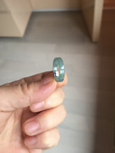 Load image into Gallery viewer, 13.3mm size 2 100% natural type A icy watery green/blue Guatemala square style jadeite jade pinky finger band ring/pendant group BS124