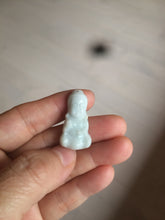 Load image into Gallery viewer, 100% Natural light green white jadeite Jade baby buddha (宝宝佛) pendant AX27