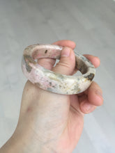 Load image into Gallery viewer, 53mm 100% natural pink/black time series(时光系列) square style rose stone (Rhodonite)square bangle XY103