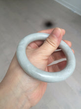 Load image into Gallery viewer, 56.4mm 100% Natural white/beige/gray with floating dandelions round cut nephrite jade bangle HT95