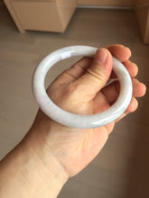 Load image into Gallery viewer, 59.5mm certified 100% natural light green/white/purple round cut jadeite jade bangle BS38-(5572)