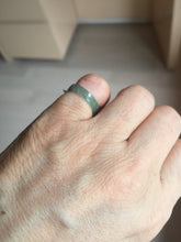 Load image into Gallery viewer, 13.3mm size 2 100% natural type A icy watery green/blue Guatemala square style jadeite jade pinky finger band ring/pendant group BS124