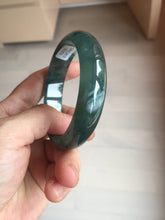 Load image into Gallery viewer, 56.2mm Certified Type A 100% Natural icy watery dark green/blue/gray/black Guatemala Jadeite bangle BH232-0259