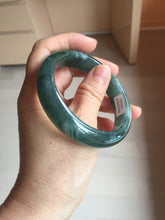 Load image into Gallery viewer, 56.2mm Certified Type A 100% Natural icy watery dark green/blue/gray/black Guatemala Jadeite bangle BH232-0259