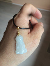 Load image into Gallery viewer, 100% Natural light green white jadeite Jade baby buddha (宝宝佛) pendant AX27