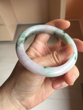 Load image into Gallery viewer, 57mm Certified Type A 100% Natural sunny green white purple gray Jadeite bangle PE122-1261