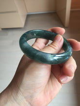 Load image into Gallery viewer, 56.2mm Certified Type A 100% Natural icy watery dark green/blue/gray/black Guatemala Jadeite bangle BH232-0259