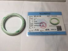 Load image into Gallery viewer, 56mm certified 100% natural Type A sunny green white jadeite bangle PD149-6261