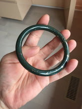 Load image into Gallery viewer, 60.5mm 100% Natural Dark Green/Black Meteorite Star Night Sky Galaxy Nephrite Bangle HT171-0553