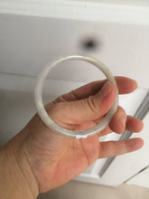 Load image into Gallery viewer, 55.5mm Certified type A 100% Natural light purple/white/green slim round cut Jadeite bangle BF74-2550