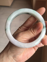 Load image into Gallery viewer, 60.5mm Type A 100% Natural sunny green/light white/purple chubby Jadeite Jade bangle with defects PJ60-1265