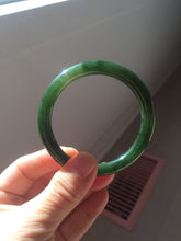 Load image into Gallery viewer, 53.1mm certified 100% Natural dark green/black nephrite (碧玉) bangle HN147-0518