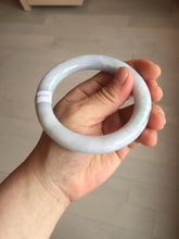 Load image into Gallery viewer, 56.2mm certified 100% natural light green/white/purple chubby round cut jadeite jade bangle BS37-(5563)