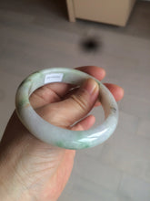 Load image into Gallery viewer, 58mm certified 100% natural light green/purple/yellow (Fu Lu Shou) jadeite jade bangle AZ135-1464