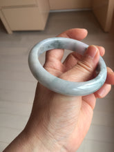 Load image into Gallery viewer, 58.5mm certified 100% natural Type A light green/purple white Snowy Pine Forest jadeite jade bangle PC199-3043