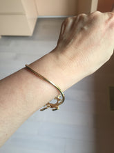 Load image into Gallery viewer, Size 50-64mm Alloy deer with 100% natural type A jadeite jade cabochon beads open Cuff bracelet PA64