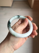 Load image into Gallery viewer, 60.5mm Type A 100% Natural sunny green/light white/purple chubby Jadeite Jade bangle with defects PJ60-1265