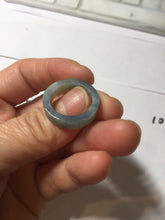 Load image into Gallery viewer, 15.7mm size 5 100% natural type A icy watery green/blue icy watery Guatemala jadeite jade band ring group BP87