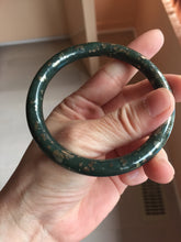 Load image into Gallery viewer, 60.5mm 100% Natural Dark Green/Black Meteorite Star Night Sky Galaxy Nephrite Bangle HT171-0553