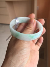 Load image into Gallery viewer, 53.4mm Certified Type A 100% Natural sunny green white thin jadeite Jade bangle AT36-0759