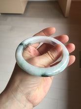 Load image into Gallery viewer, 60.5mm Type A 100% Natural sunny green/light white/purple chubby Jadeite Jade bangle with defects PJ60-1265