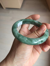 Load image into Gallery viewer, 56.5mm Certified Type A 100% Natural Woodland Green Jadeite Bangle PH230-0263