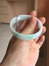 Load image into Gallery viewer, 53.4mm Certified Type A 100% Natural sunny green white thin jadeite Jade bangle AT36-0759