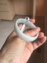 Load image into Gallery viewer, 53.4mm Certified Type A 100% Natural sunny green white thin jadeite Jade bangle AT36-0759