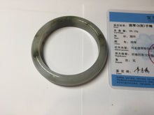 Load image into Gallery viewer, 57.7mm certified Type A 100% Natural dark green brown white with floating seaweed Jadeite Jade bangle BS24-7692