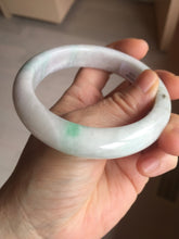 Load image into Gallery viewer, 61.5mm Type A 100% Natural sunny green/light white/purple chubby Jadeite Jade bangle with defects PJ59-1253